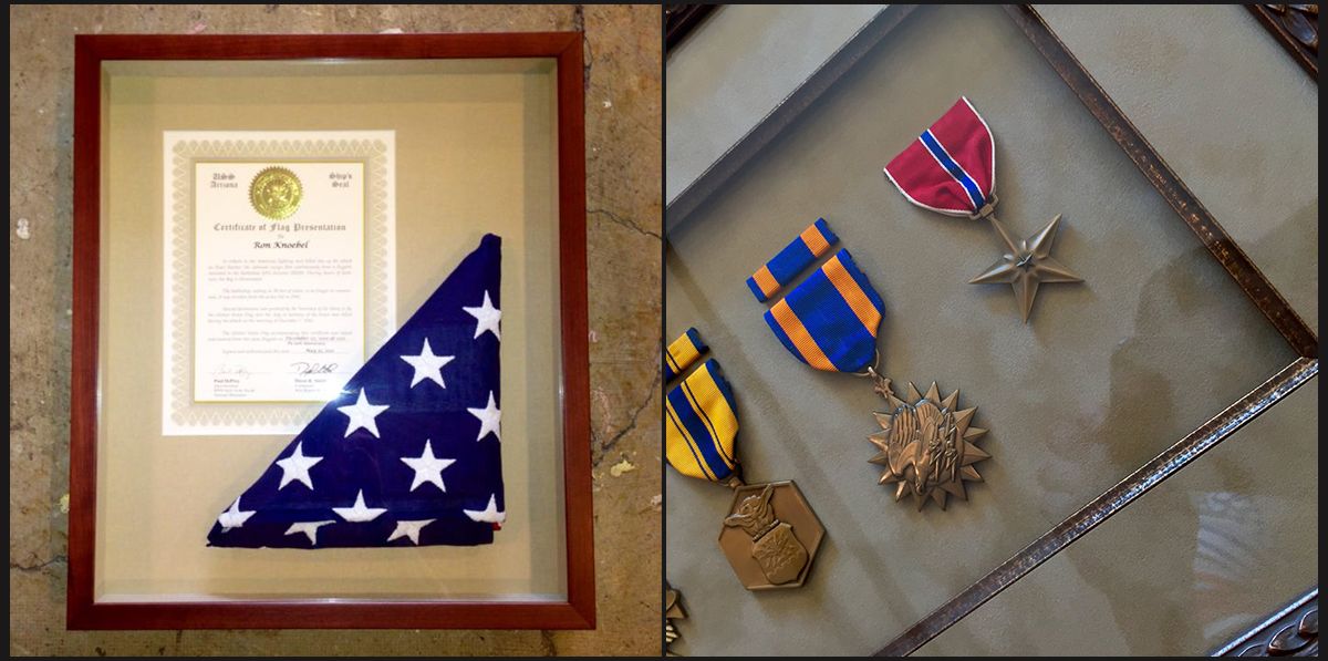 treasured items bring honor to military service. Deep shadowboxes preserve items for generations to come Military Honors