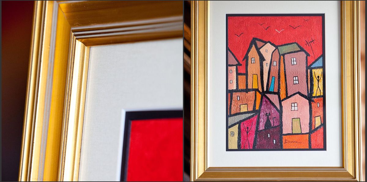 traditionally, oil and acrylic paintings are not behind glass, however, the addition of a double mat and museum glass provides an added layer of protection while still allowing the painting to "breathe" Canvas