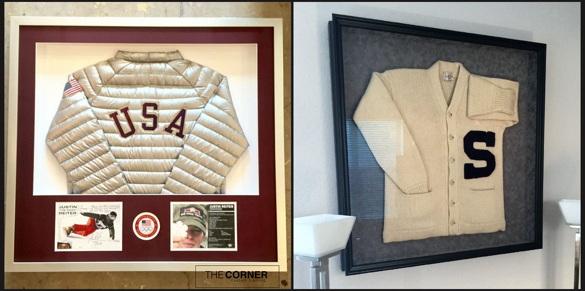 There are a variety of options for framing clothes, gowns and other fabric items. These are just two options. jerseys and clothing