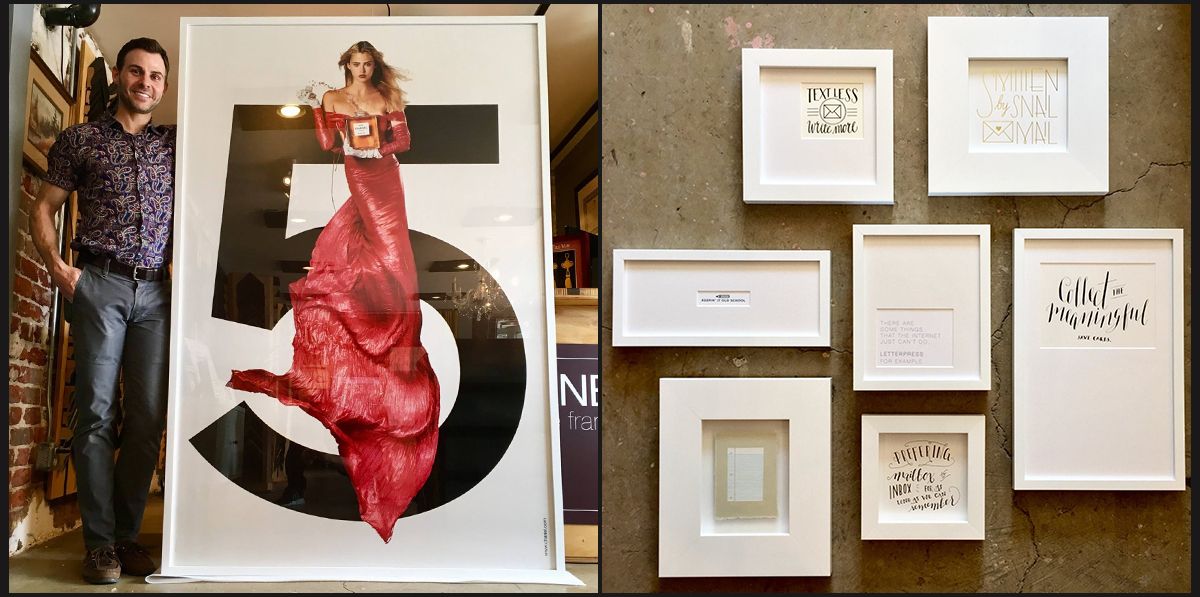 items large and small can be framed creatively, or very simply. Large and small