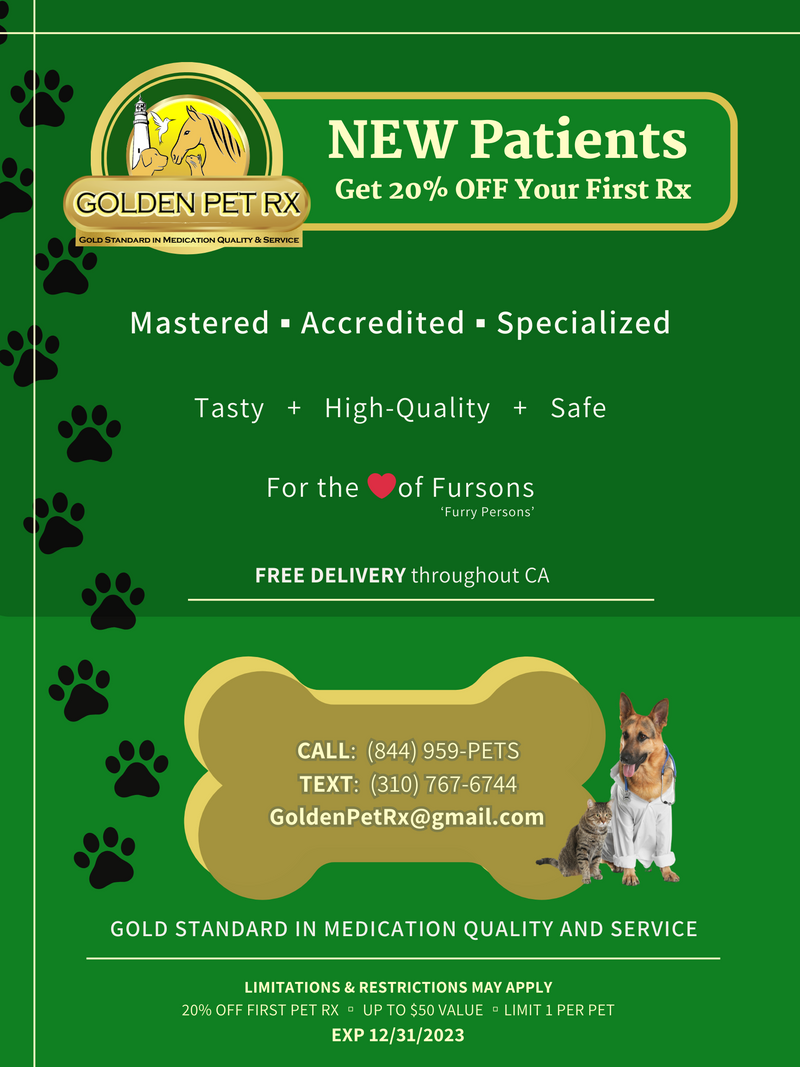 Pet pharmacy services in Los Angeles  Convenient Medications - Golden Pet  Rx Pharmacy: Prescription Pet Meds