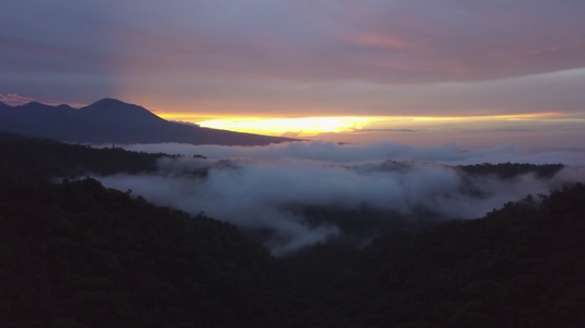 Sunset view of Cacho Negro extinct volcano in costa rica