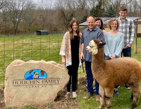 Custom Engraved Alpaca Farm Boulder Sign with Color Logo – Houchin Family Alpacas