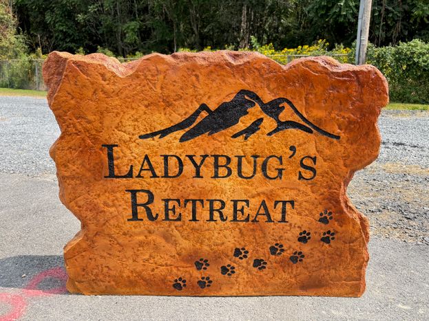 Engraved Retreat Entrance Boulder Sign