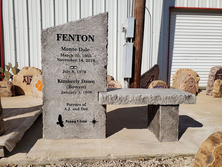 Companion Memorial Stone Bench Headstone