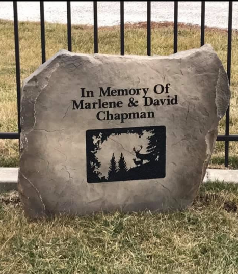 Couple Memorial Boulder Headstone