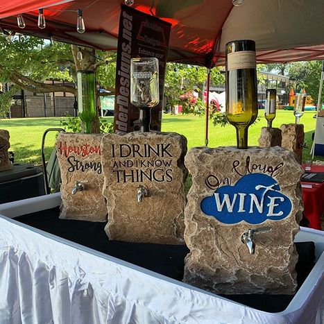 Custom engraved quote boulder drink dispensers by Boulder Designs