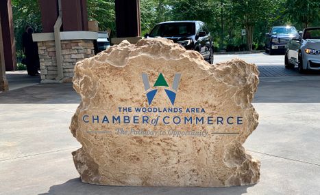 Custom crafted chamber of commerce engraved monument sign