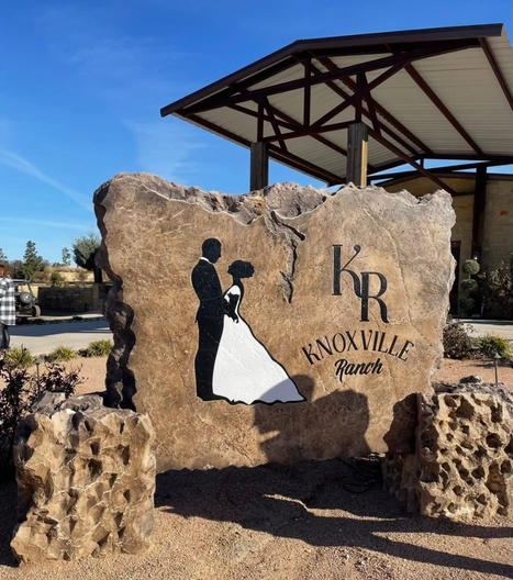 commercial wedding venue boulder sign Knoxville Ranch