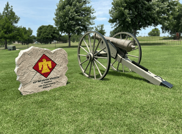 Custom Military Memorial Boulder Sign with Infantry Emblem