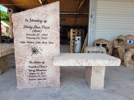 Engraved Memorial Rock Bench