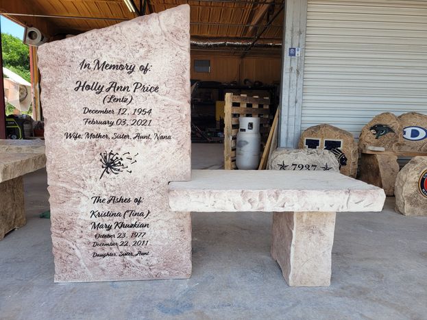 Engraved Memorial Rock Bench