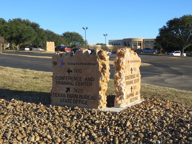 Custom engraved and etched stone commercial directional monument signage