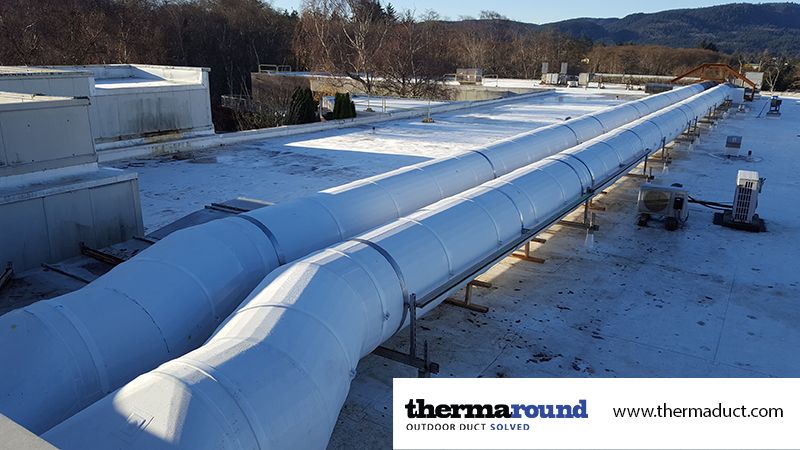 thermaduct outdoor ductwork round preinsulated round ductwork outdoors