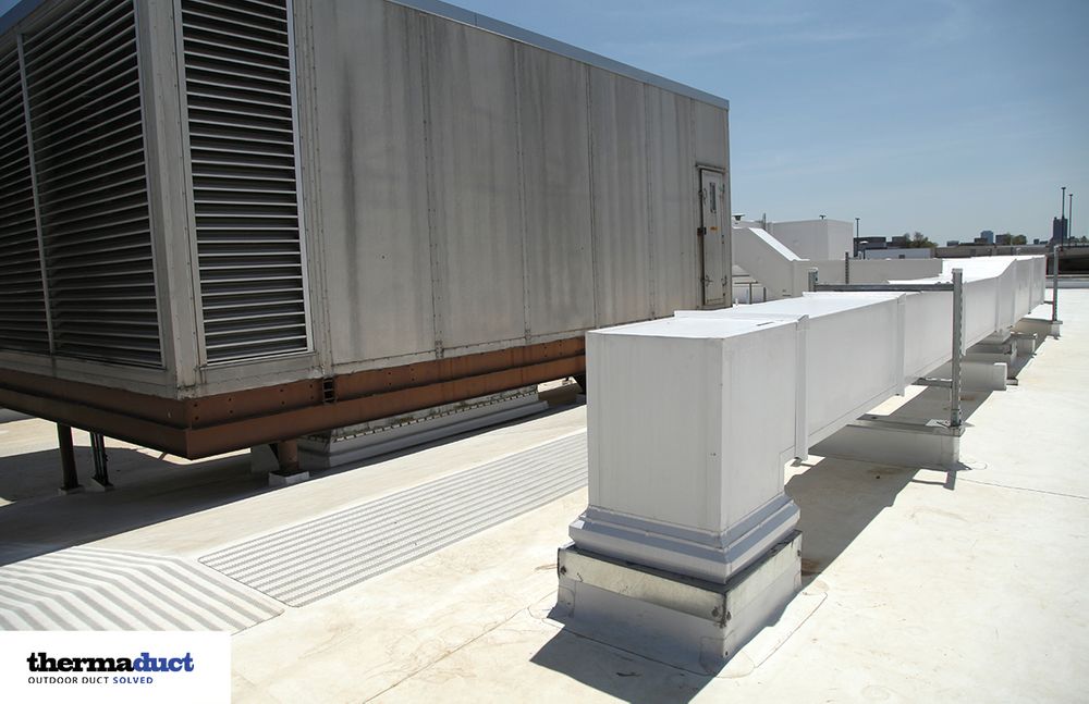 Duct Insulation for Exterior Applications Thermaduct Duct Insulation Rectangular Rooftop Ductwork