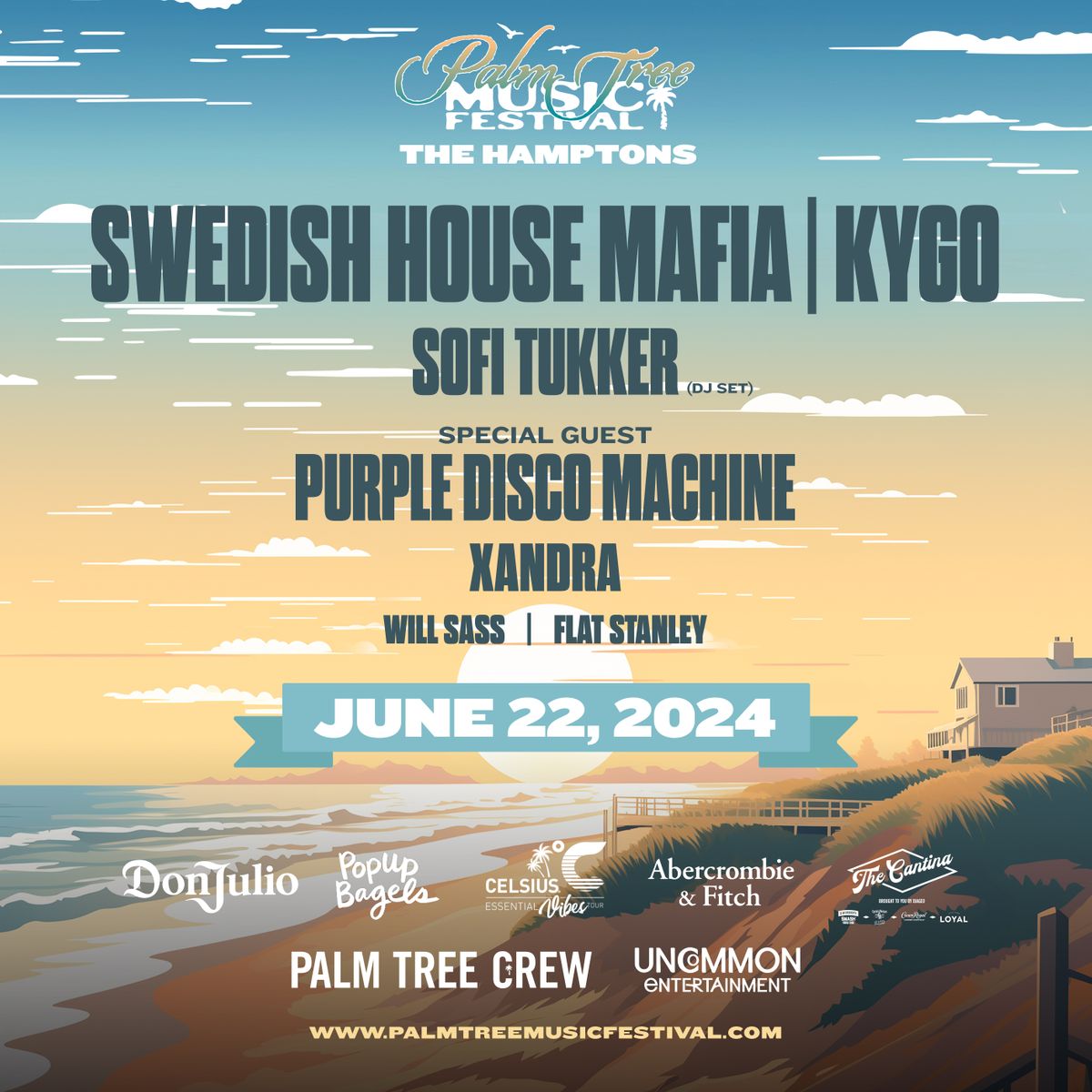 Palm Tree Music Festival Hamptons 2024 Lineup: Swedish House Mafia, Kygo, Sofi Tukker, Purple Disco Machine, Xandra, Will Sass, Flat Stanley
