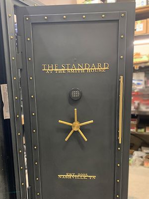 Custom Steampunk Vault Door with Brass Cut Outs The Standard