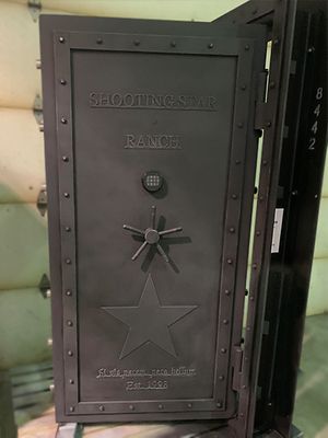 Custom Steampunk Vault Door with Star Cut Out and Shooting Star Ranch text.