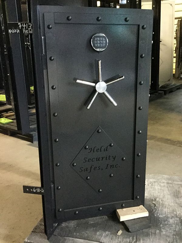 Black Small Steampunk Safe Door with custom engraving