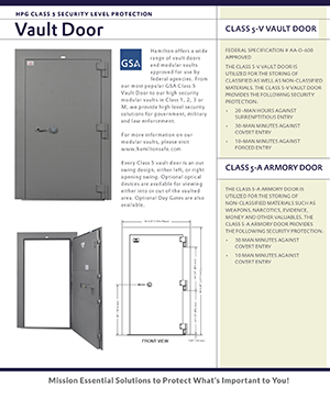View PDF of Class 5 Vault Doors