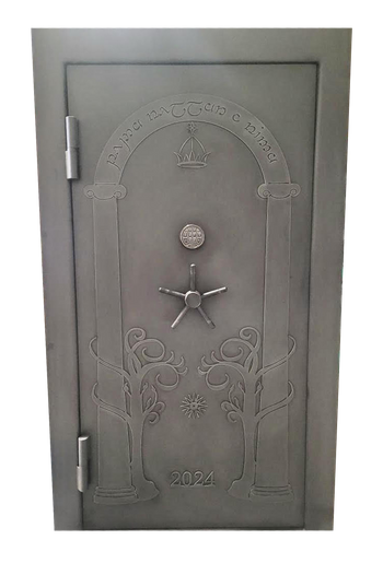 This featured vault door is possibly one of the most impressive doors we have ever built. This vault door is one of our Magnum Doors with a medieval twist. This door is painted in the style of our traditional Steampunk Doors, with intricate artwork on the front cut from solid steel, giving it a standout look for the season. The Magnum Door has been our best-selling door for many years, providing unparalleled protection for all the important things in your life. This vault door starts with a solid 1/2" thick door skin to shield you and your valuables. It features our stronghold-formed channel frame and 1.5" stainless steel locking pins to keep everything secure in even the most challenging situations. Magnum Medieval