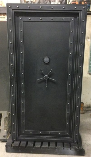 Black Steampunk Finish safe door with silver rivets Black Steampunk Finish Safe Door with silver rivets