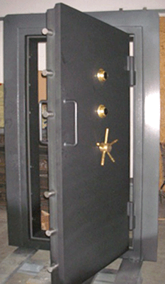 Stainless Steel Vault Door  Hammered Gray