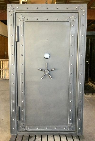 Light Gray Steampunk Vault Door with Stars