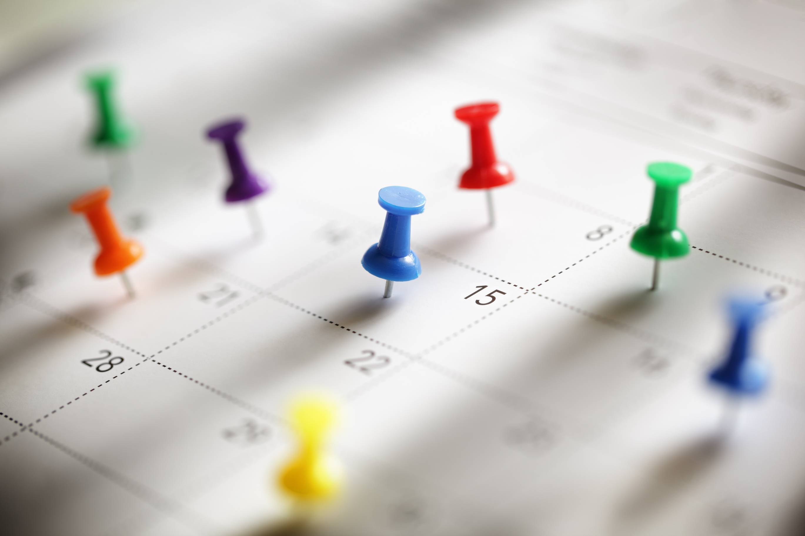 Pins in a calendar Scheduled Appointments