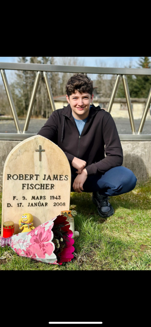 NM Logan Shafer of Waco in Iceland at RIP Bobby Fisher