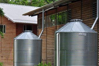 Collecting rainwater in the Hill Country