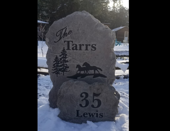 House number rocks in the Okanagan