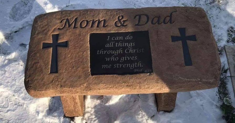 Memorial benches for parents and grandparents