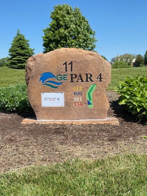 Custom Stone Teebox Marker Sign