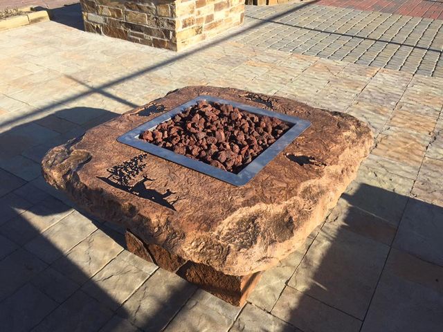 personalized gas fire pit made of rock
