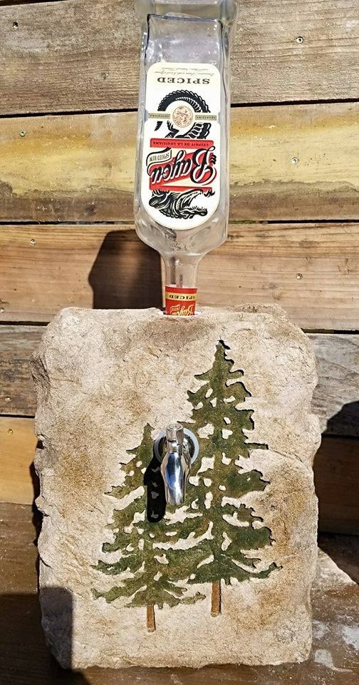 Unique stone bottle dispenser