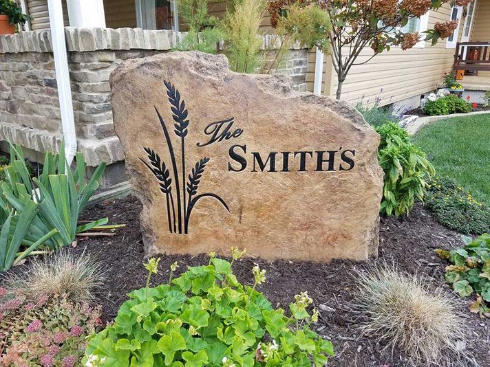 A simple elegant engraved family name stone