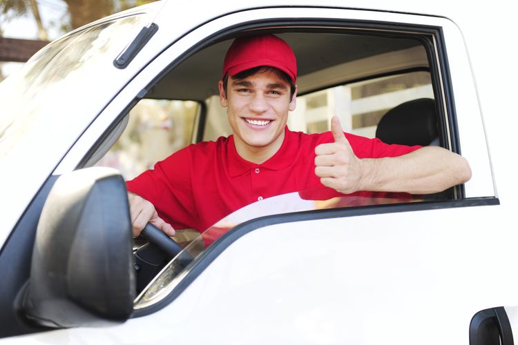 Delivery driver giving a thumbs up Home Delivery