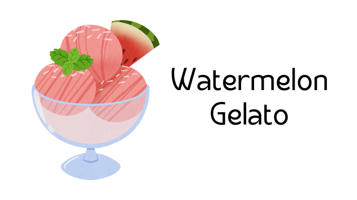 Homemade watermelon gelato