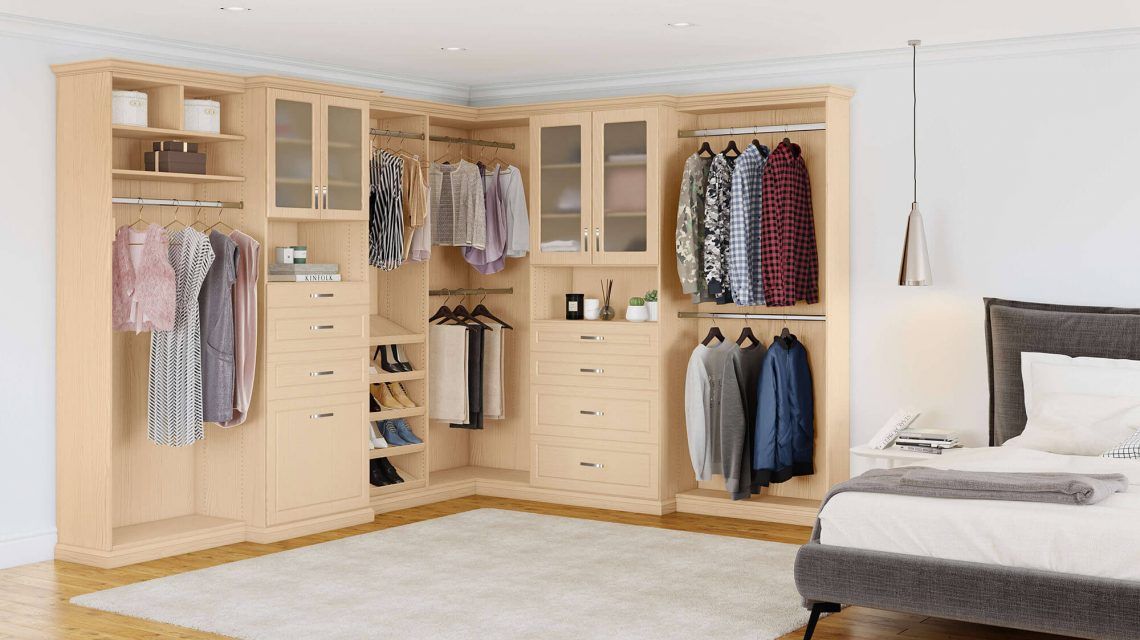 If you want an easy answer to closet clutter, our Everyday Collection is right for you. Its basic yet useful design will give your closets a fresh look at a sensible price. This collection consists of 3/4” straight edge panels, shelves and half overlay flat face doors and drawers. The Everyday Collection can also be upgraded to include half-overlay Deco doors and drawers and crown and base molding. EVERYDAY COLLECTION
