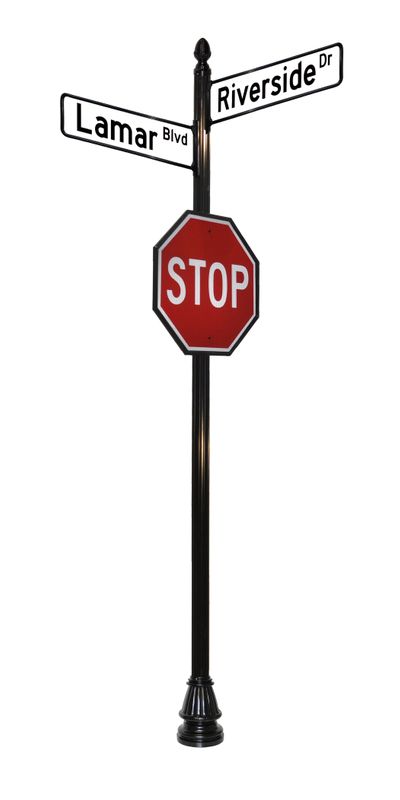 street sign frames with stop sign