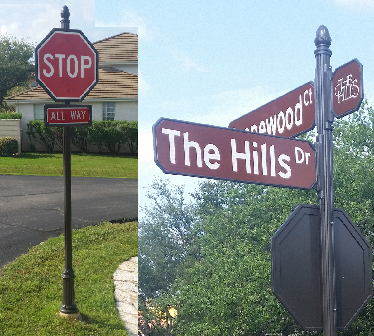 Ornamental neighborhood street signs The Hills Neighborhood Street Signs