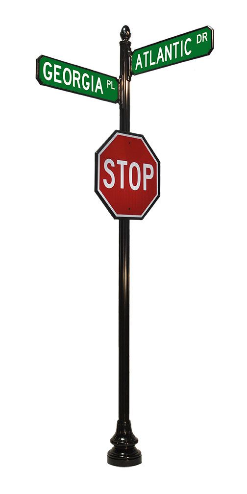 Decorative Stop Sign Examples - 4B 4 inch by 14 foot stop and traffic sign
