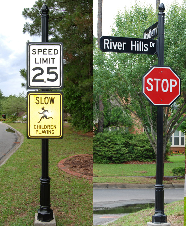Custom decorative street signs River Hills POA custom signs