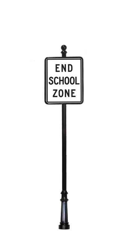 End School Zone with ball finial