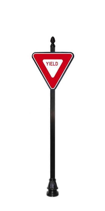 Yield Sign with Pineapple finial