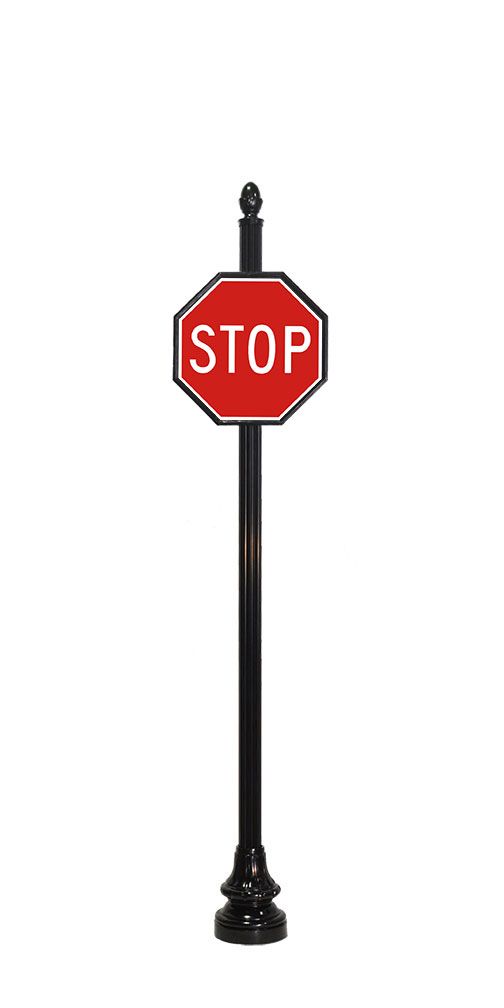 Decorative Stop Sign Example - 4F2 4 by 24 inch sign pole for stop sign