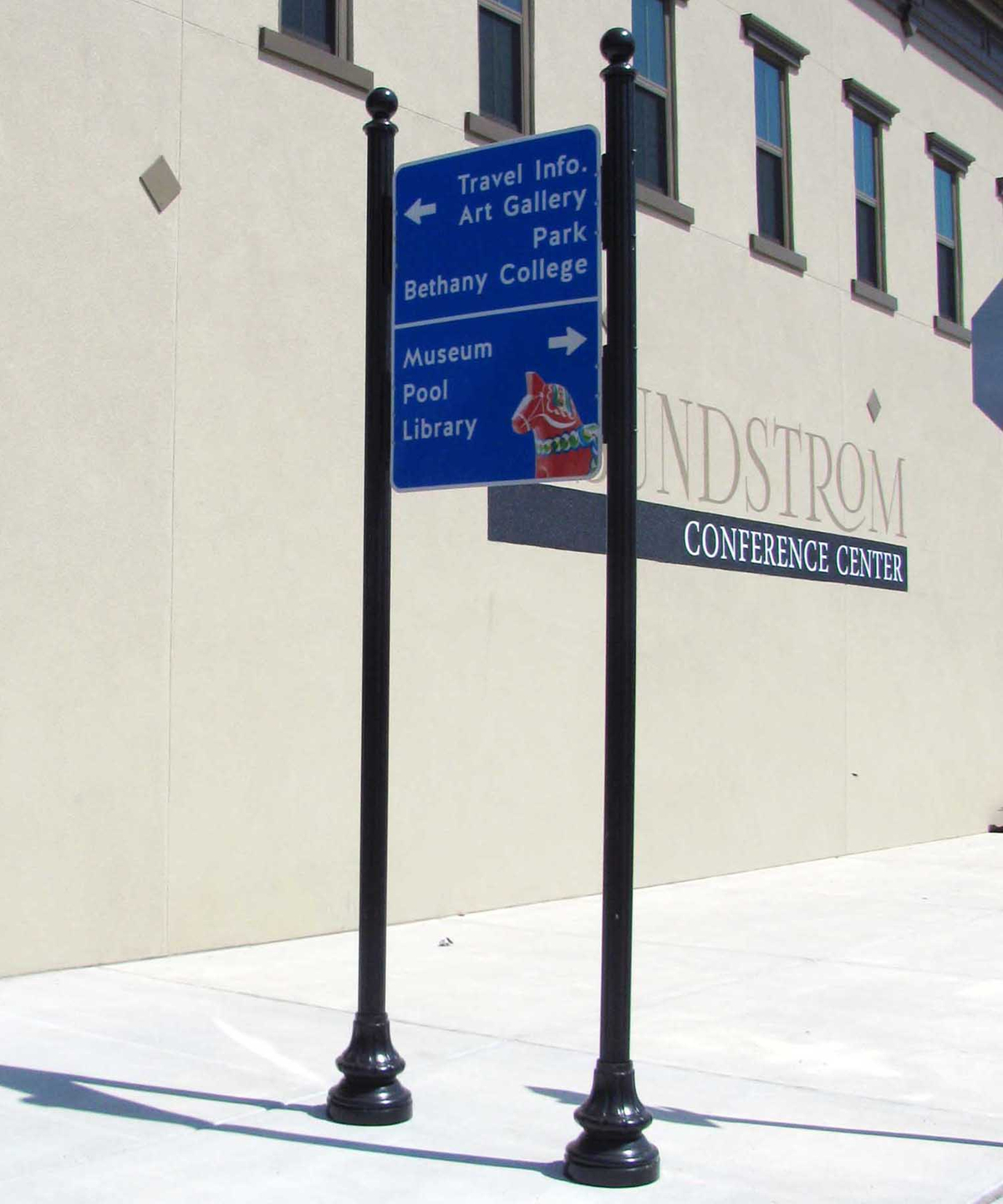 City of Lindsborg Decorative Sign Post for the Soundstrom Conference Center Lindsborg Kansas Ornamental Sign