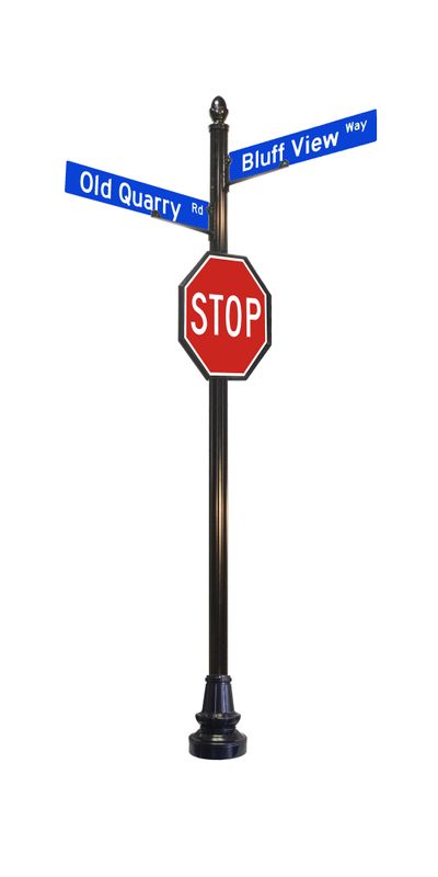 24 inch stop sign with street signs