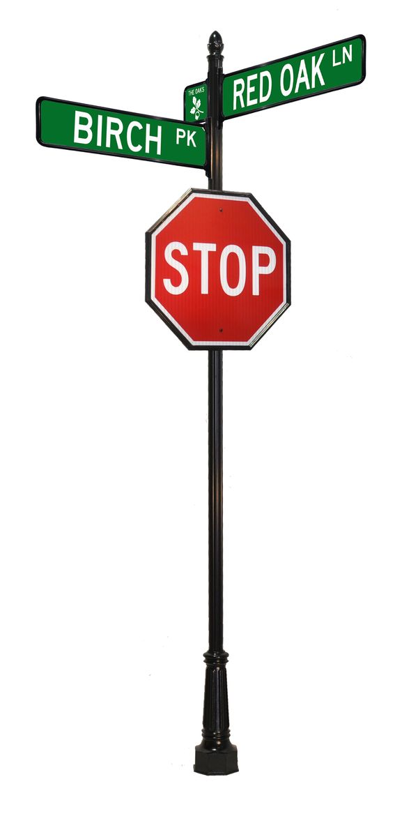 decorative stop sign with street sign
